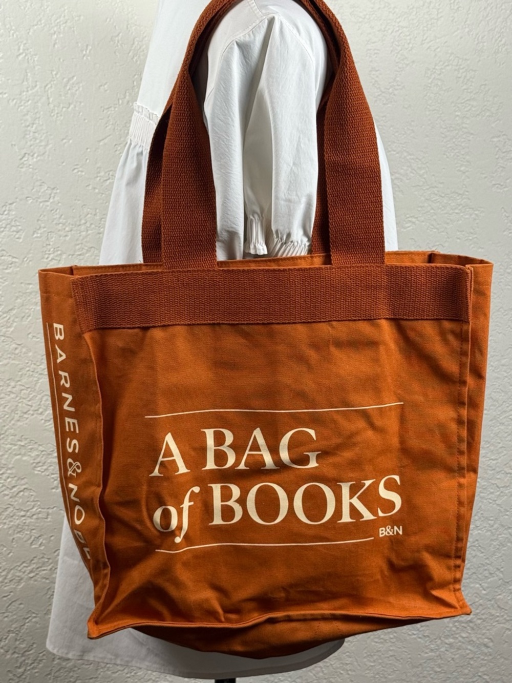 Barnes & Noble A Bag of Books Orange Canvas Tote Bag Re-Wrap